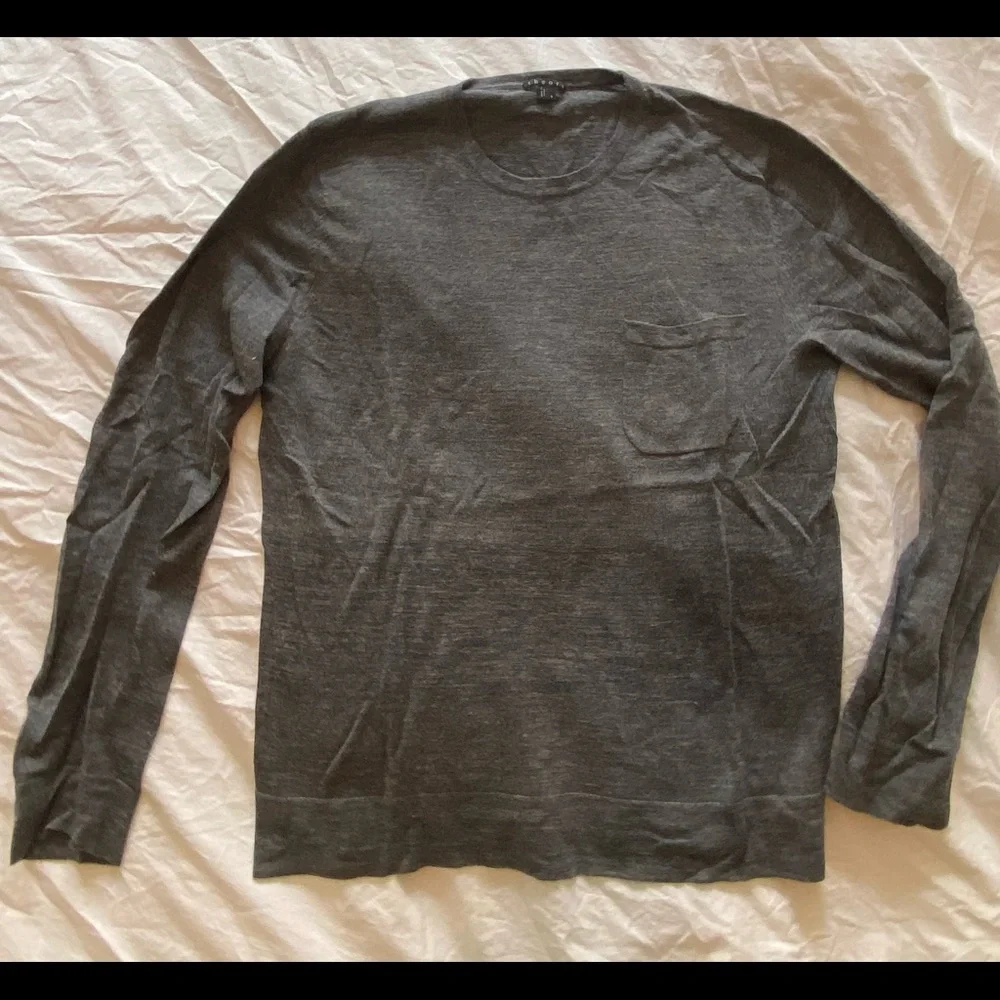 Theory Mens Grey Wool Sweater - Small
